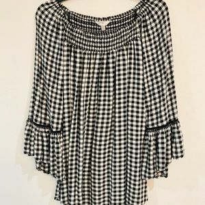 Gingham (Black & White) Blouse